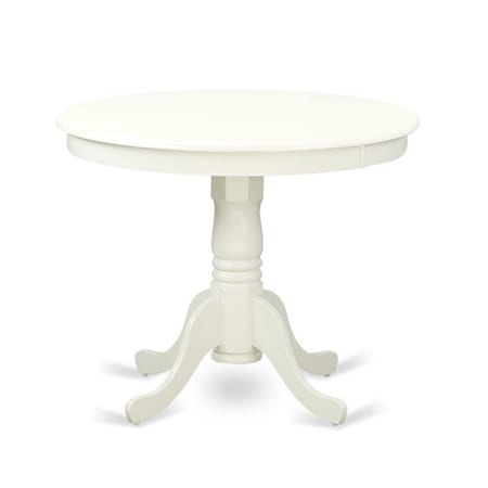 East West Furniture East West Furniture ANT-LWH-TP Round Antique Table; Linen White - 36 in. ANT-LWH-TP